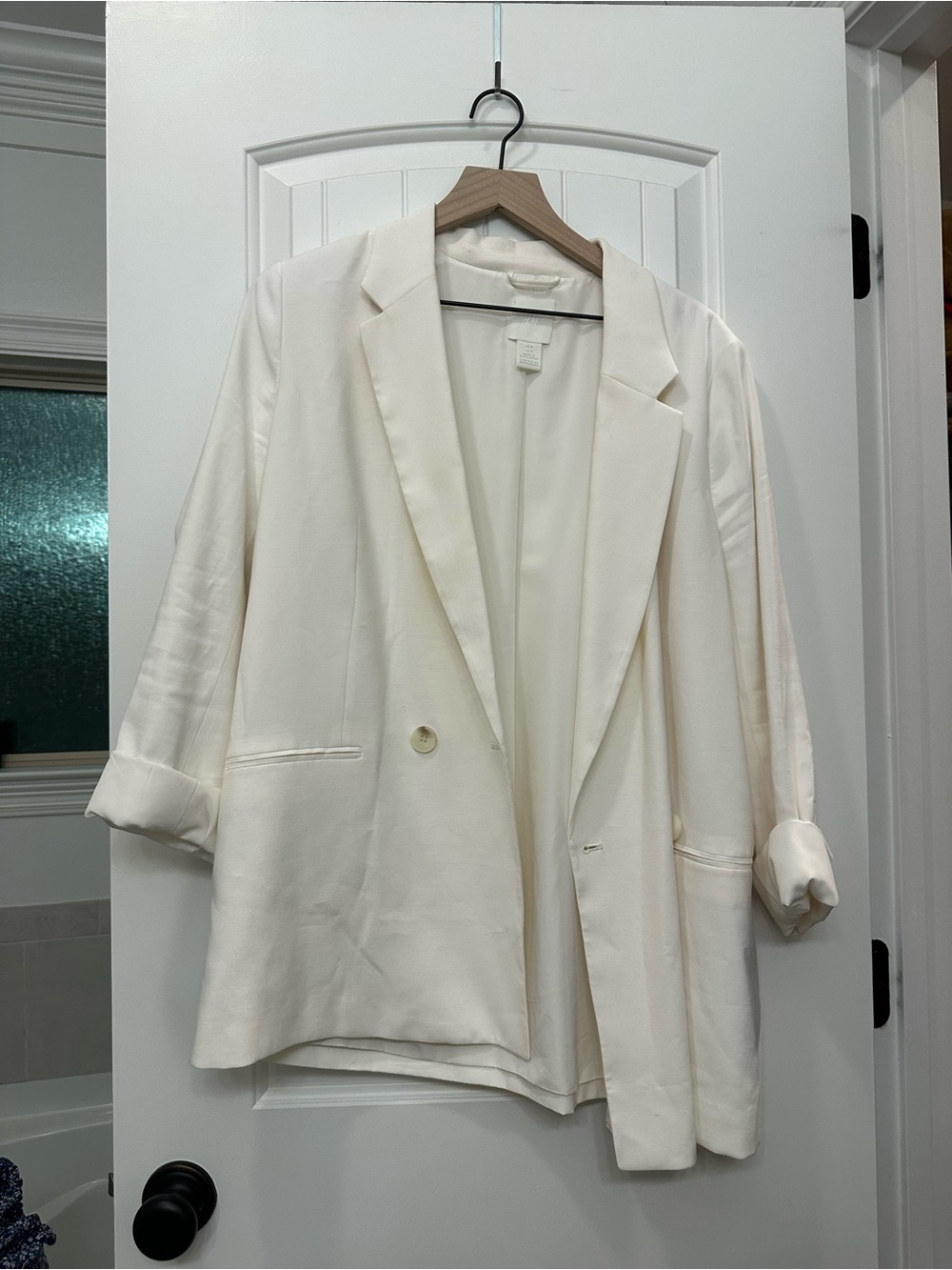 H&M Off-White Oversized Blazer